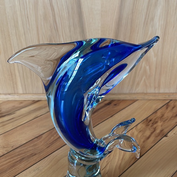 Vintage Large Murano Italian Art Glass Dolphin Sculpture - Picture 4 of 5